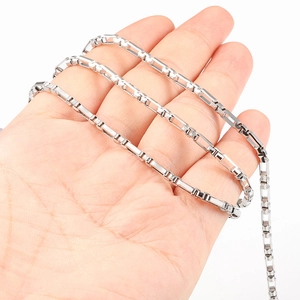 Polished silver stainless steel 3:1 square link chain for DIY necklaces and bracelets