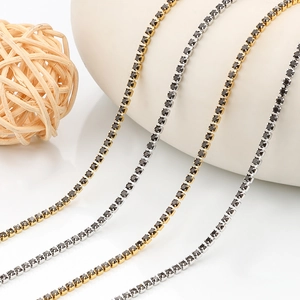 Roestvrij Stalen Zwarte Strass Klauwketting DIY Sieraden Maken Tennis Ketting Voor Ketting Armband Kleding Decoratie Accessoires
