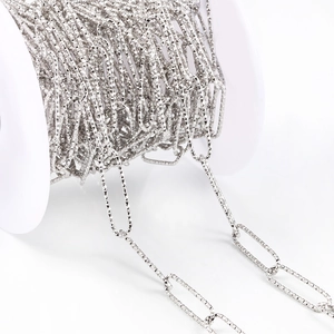 Diamantgeschliffene silberne Edelstahl-Büroklammer-Kette auf Spule für DIY-Schmuck