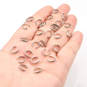 Polished stainless steel C-shaped open jump rings for DIY jewelry making accessories