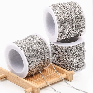 Durable Stainless Steel Beveled Cross Cable Chain For DIY Necklace Bracelet Jewelry Making Polished Metal Chain Accessories