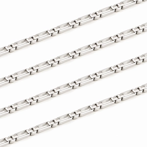 Collar de cadena con eslabones rectangulares 3:1 de acero inoxidable pulido para hombres