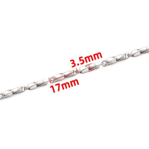 Collar de cadena Mobius de acero inoxidable pulido para hombre y mujer, 3,5 mm ancho