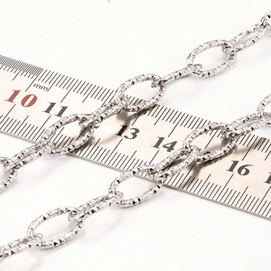 Polierte Edelstahl Gliederkette mit Diamantschliff-Effekt für DIY-Schmuckherstellung