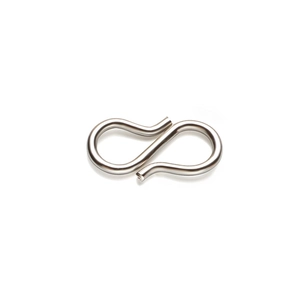 Polished silver stainless steel S-shaped jewelry connector clasp for DIY necklaces
