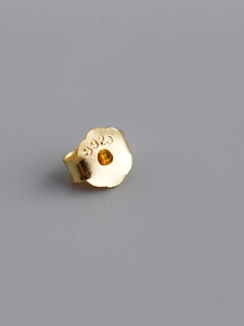 Macro di chiusura a farfalla in argento sterling S925 placcato oro con punzonatura