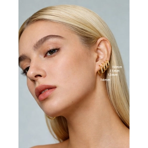 Créoles minimalistes en argent S925 plaqué or pour femmes, tailles de 10mm à 14mm