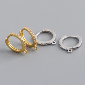 Créoles DIY en argent sterling S925 avec zircons pour la fabrication de bijoux