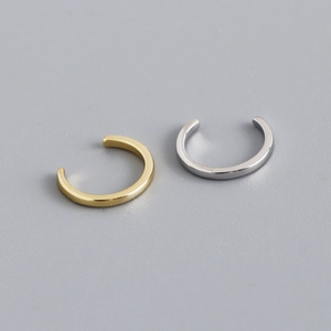 S925 Sterling Silver Ear Cuff For Women Minimalist C-Shaped Non Piercing Gold Silver Polished Geometric Jewelry