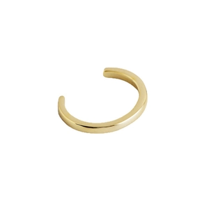 Minimalist gold-plated S925 sterling silver ear cuff with polished finish in C-shape