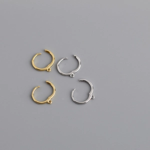 Boucles d'oreilles créoles classiques en argent 925 doré et argenté pour bijoux DIY
