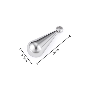 Polished stainless steel water drop pendant 18mm for DIY jewelry making and earrings