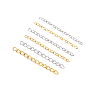 6 Stück gold- und silberne 5cm Verlängerungsketten aus Edelstahl für DIY Schmuck