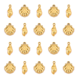 Pendentifs en acier inoxydable doré 18 carats en forme de coquillage pour bijoux DIY