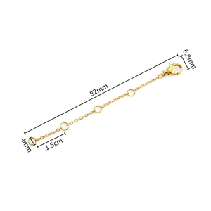 Catena di estensione da 82mm in acciaio inossidabile placcato oro 18k con chiusura a moschettone
