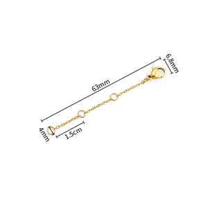 Macro di catena di estensione in acciaio inossidabile placcato oro 18k con chiusura a moschettone