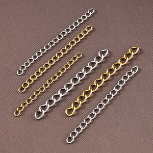 Cadenas de extensión para collar de acero inoxidable dorado y plateado con corazón