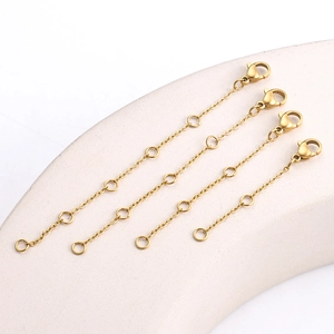 Set di 4 catenine di estensione in acciaio inossidabile placcato oro 18k con chiusura