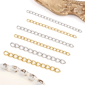 Cadena de Extensión de Acero Inoxidable para Fabricación de Joyas DIY Collar Pulsera Accesorio Galvanizado al Vacío Oro Plata Hallazgos de Joyería
