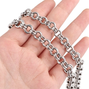 Zilveren roestvrijstalen dubbele schakelketting voor halskettingen en armbanden DIY