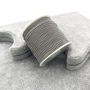 Roll of durable silver stainless steel curb chain for DIY jewelry making and necklaces