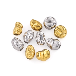 Baroque style irregular stainless steel spacers in gold and silver for DIY jewelry making