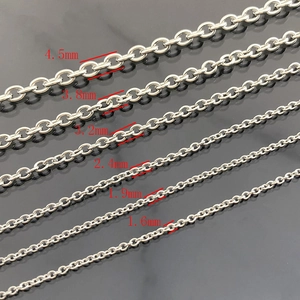 Catene a maglie in acciaio inossidabile in sei misure da 1,6 mm a 4,5 mm per gioielli