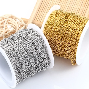 Catena in Acciaio Inossidabile a Maglia O Oro Argento Oro Rosa Galvanica per Creazione Gioielli Fai-Da-Te Collana Bracciale