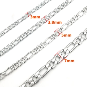 Catena in Acciaio Inossidabile Figaro Maglia Cubana NK DIY per Collane Bracciali Accessori per Creazione Gioielli Uomo Donna