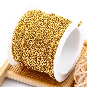 Catena a O in acciaio inossidabile dorato su bobina per creazione gioielli DIY