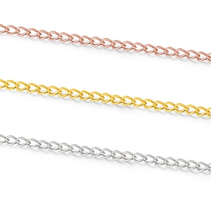 Polished stainless steel 18K gold and rose gold extender chains for DIY jewelry making