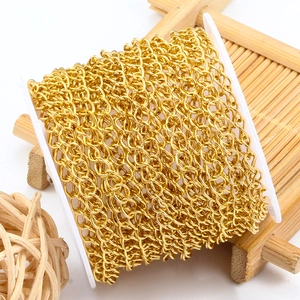 Polished 18K gold plated stainless steel extension chain roll for DIY jewelry making