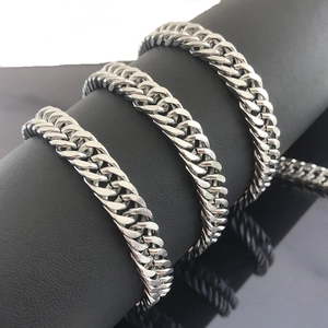 Stainless Steel Cuban Curb Chain For DIY Jewelry Making Necklaces Bracelets Bag Metal Accessories Silver Tone Link Chain