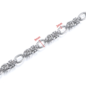 Poliertes Edelstahlband für DIY-Schmuck mit 9mm gravierten ovalen Gliedern in Silber