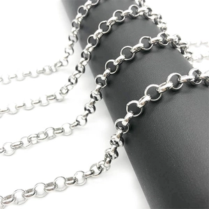 Stainless Steel Rolo Chain O-Shaped Interlocking Link Chain For Unisex DIY Jewelry Making Necklace Bracelet Punk Style Accessory