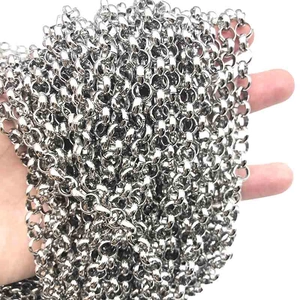 Polished silver stainless steel 7mm O-chain rolo necklace for men punk style jewelry