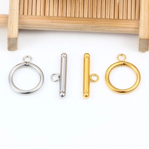 OT-Knebelverschluss-Set aus Edelstahl für Schmuckherstellung in Silber und Goldoptik