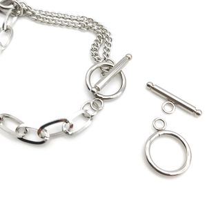 Silberner Edelstahl OT-Verschluss und Bone-Link Kette für DIY-Schmuckherstellung
