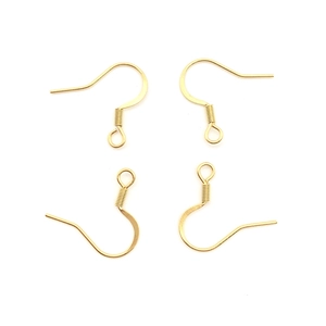 Vier goldene Edelstahl-Ohrhaken für die DIY-Schmuckherstellung im Set