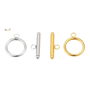 Poliertes OT-Knebelverschluss-Set aus Edelstahl in Gold und Silber für DIY-Schmuck