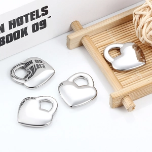 Colgantes de candado de corazón en acero inoxidable de 18K para collares y pulseras DIY