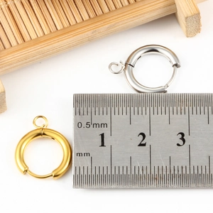 12mm Edelstahl-Ohrring-Rohlinge mit Öse in Gold und Silber für DIY-Schmuck
