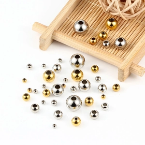 Vakuumvergoldete Edelstahltrennperlen in Gold und Silber für DIY-Schmuck in verschiedenen Größen