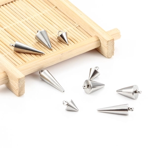 Colgantes cónicos de acero inoxidable en varios tamaños para creación de joyas DIY