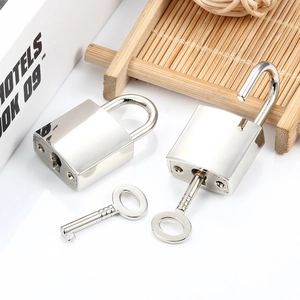 Mini Alloy Lock And Key Pendant Set Silver Polished Electroplated Padlock Jewelry Findings For DIY Necklace Bag Charm