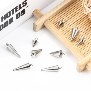 Colgantes de Punta de Cono de Acero Inoxidable para Hacer Joyería Dijes de Bricolaje Geométricos Minimalistas para Accesorios de Pulsera