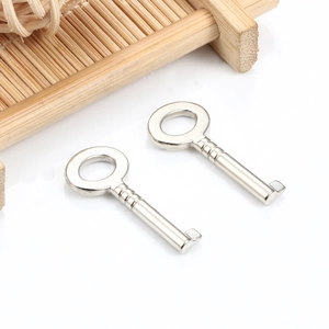Mini silver metal padlock key charms set for DIY jewelry and bag decorations