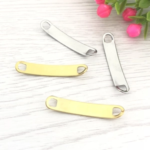 Connecteurs courbés en acier poli or et argent pour la fabrication de bijoux DIY