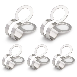 Stainless Steel Ball Chain Connector Double Loop Flat Clasp DIY Jewelry Finding Polished Silver Tone Necklace Connector