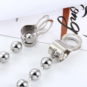 Polished stainless steel ball chain with connector clasp for DIY jewelry making